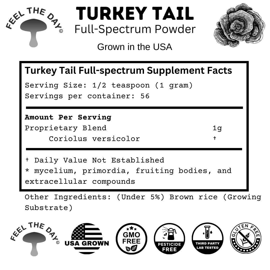 Turkey Tail mushroom powder supplement 2 oz