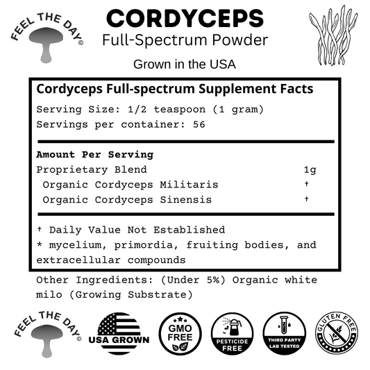 Cordyceps mushroom powder supplement 2 oz
