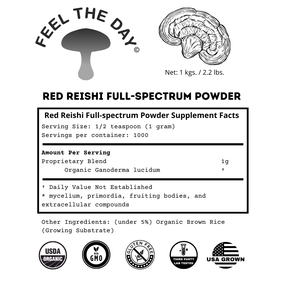 Red Reishi mushroom powder supplement 1kg