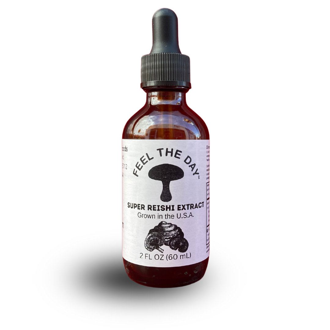 Small batch Super Reishi mushroom alcohol extract tincture 2 oz bottle