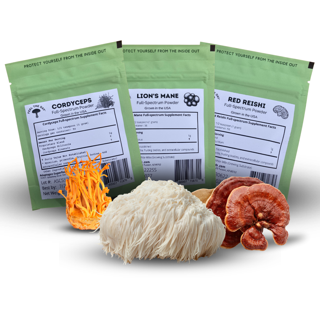 Serenity mushroom powder supplement pack