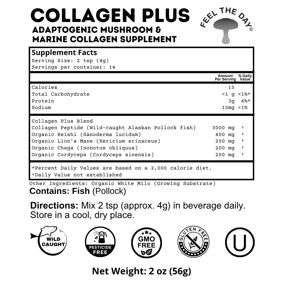 Collagen Plus mushroom powder supplement