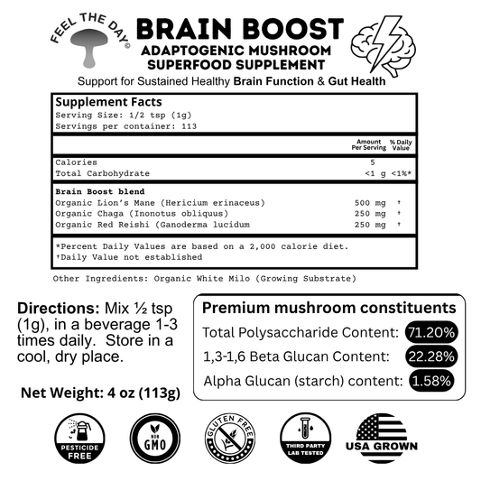 Brain Boost mushroom powder supplement