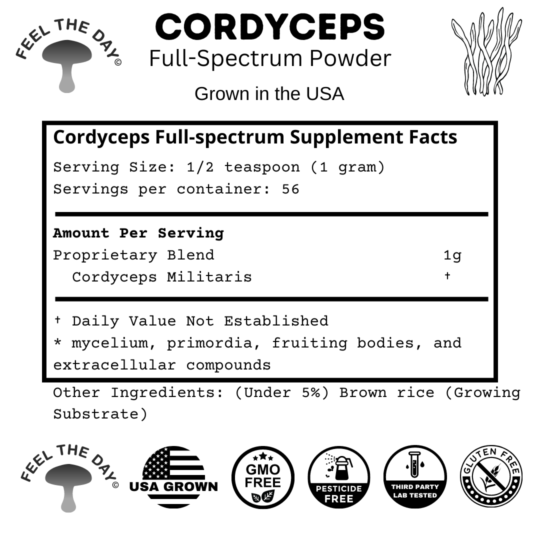 Cordyceps mushroom powder supplement 2 oz
