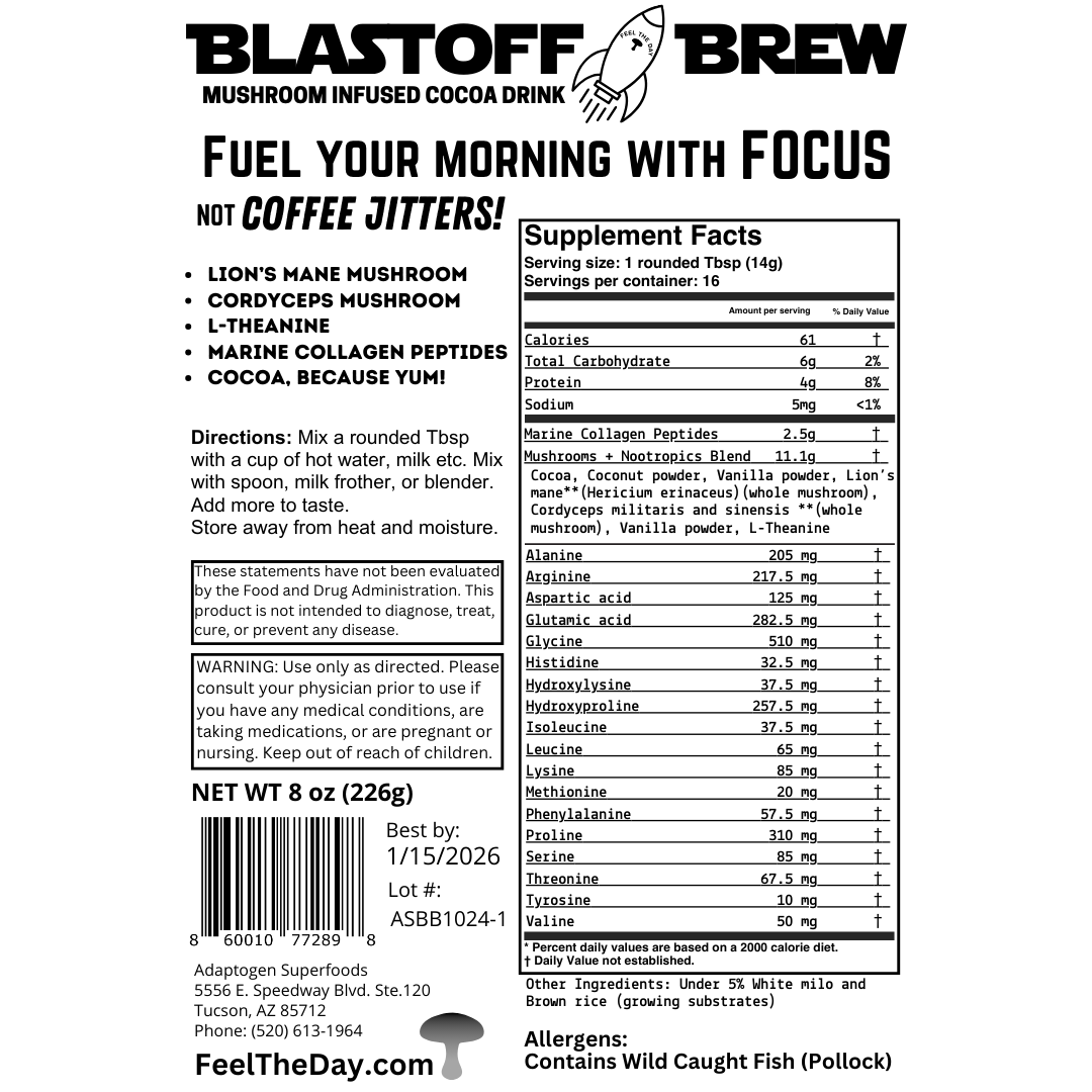 Blastoff Brew Mushroom & Collagen Cocoa