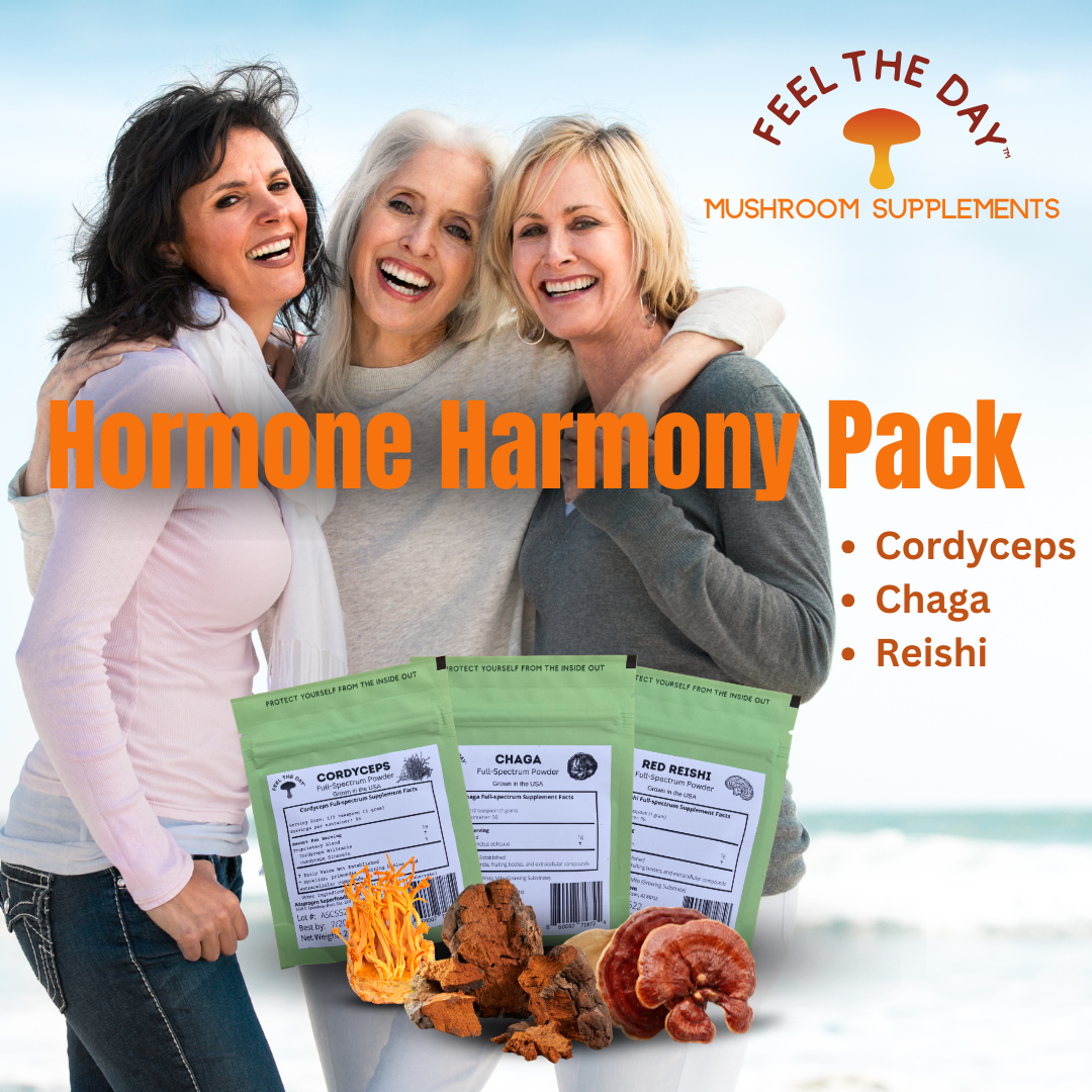Hormone Harmony mushroom powder supplement pack
