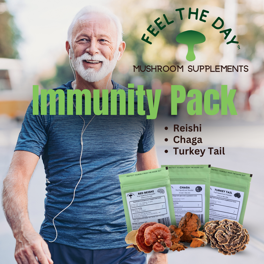 Immunity mushroom powder supplement pack