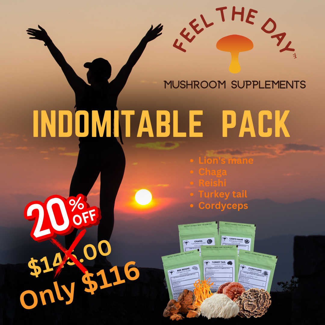 Indomitable mushroom powder supplement pack