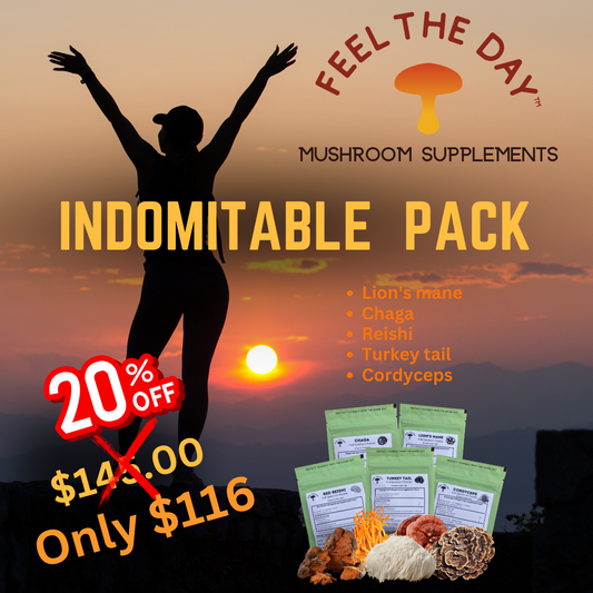 Indomitable mushroom powder supplement pack