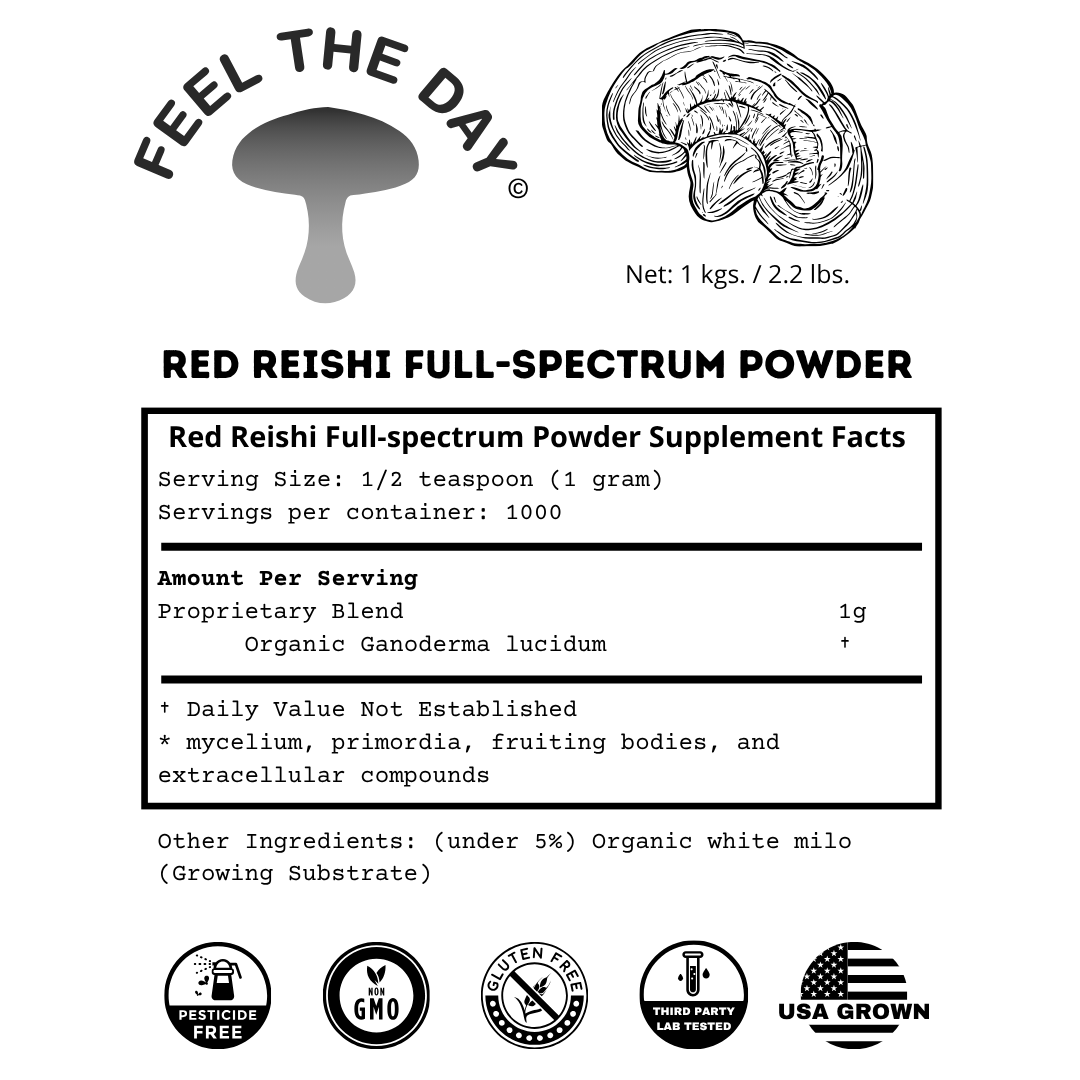 Red Reishi mushroom powder supplement 1kg
