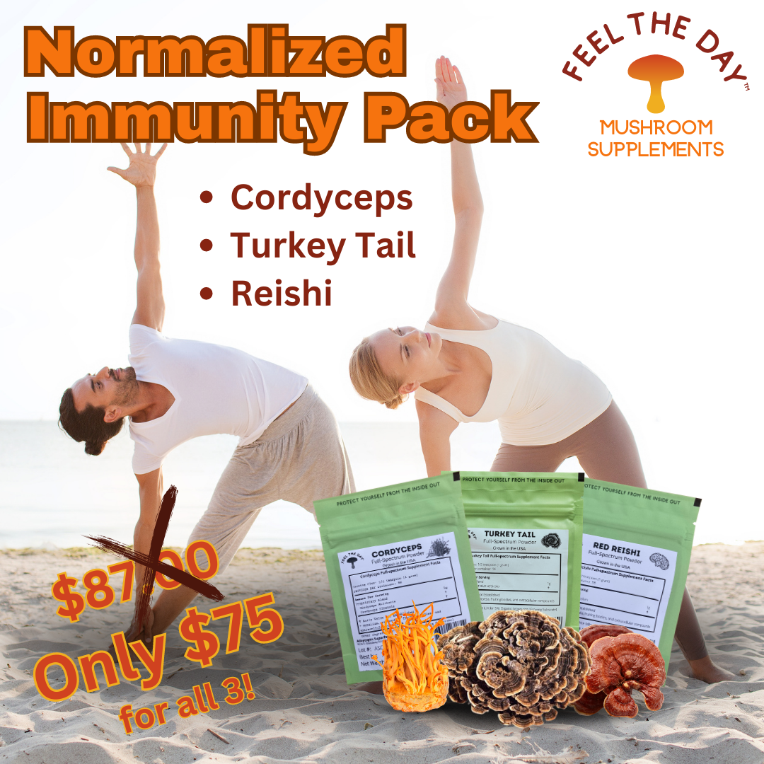 Normalized Immunity mushroom powder supplement pack