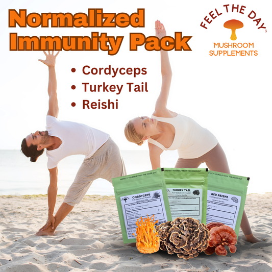 Normalized Immunity mushroom powder supplement pack