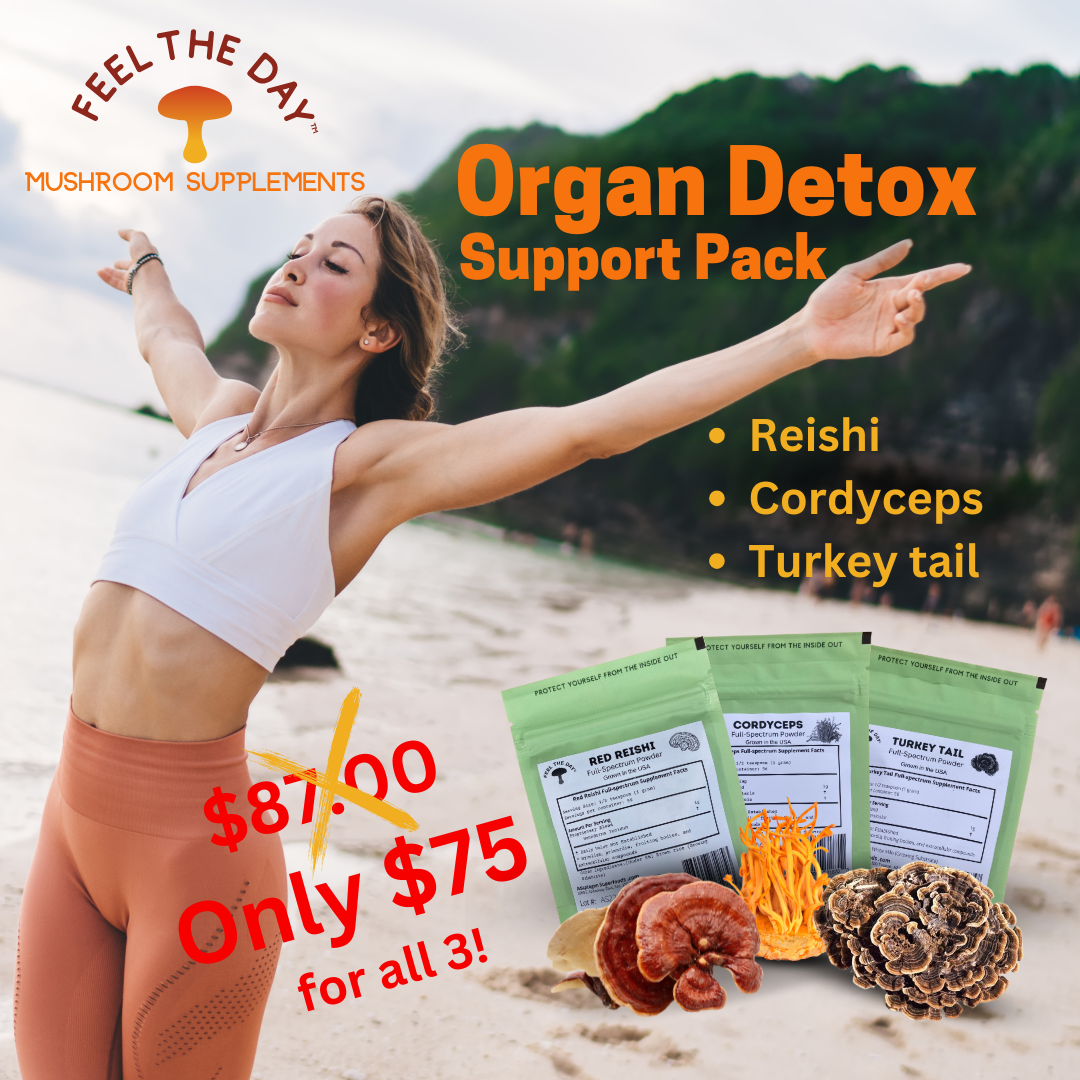 Organ Detox Support mushroom powder supplement pack