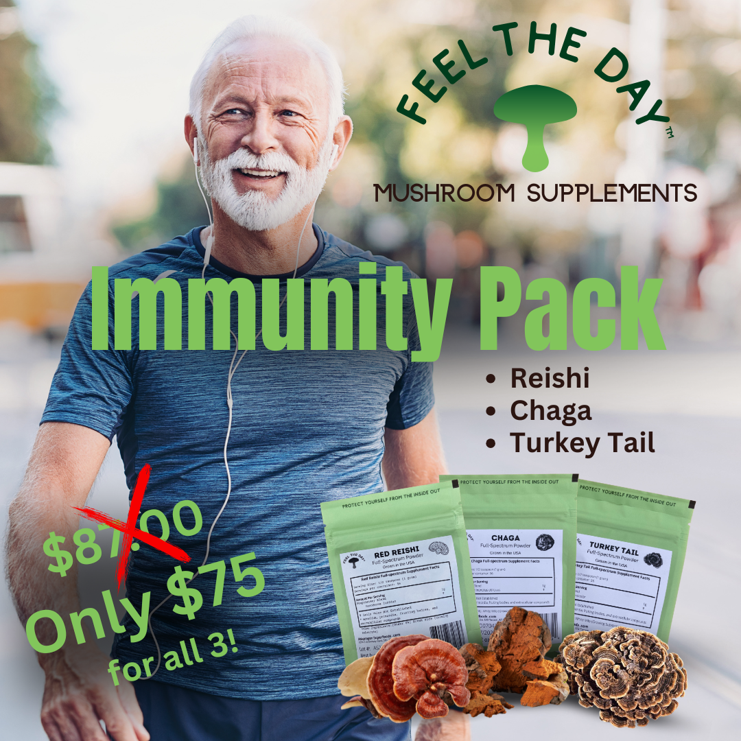 Immunity mushroom powder supplement pack