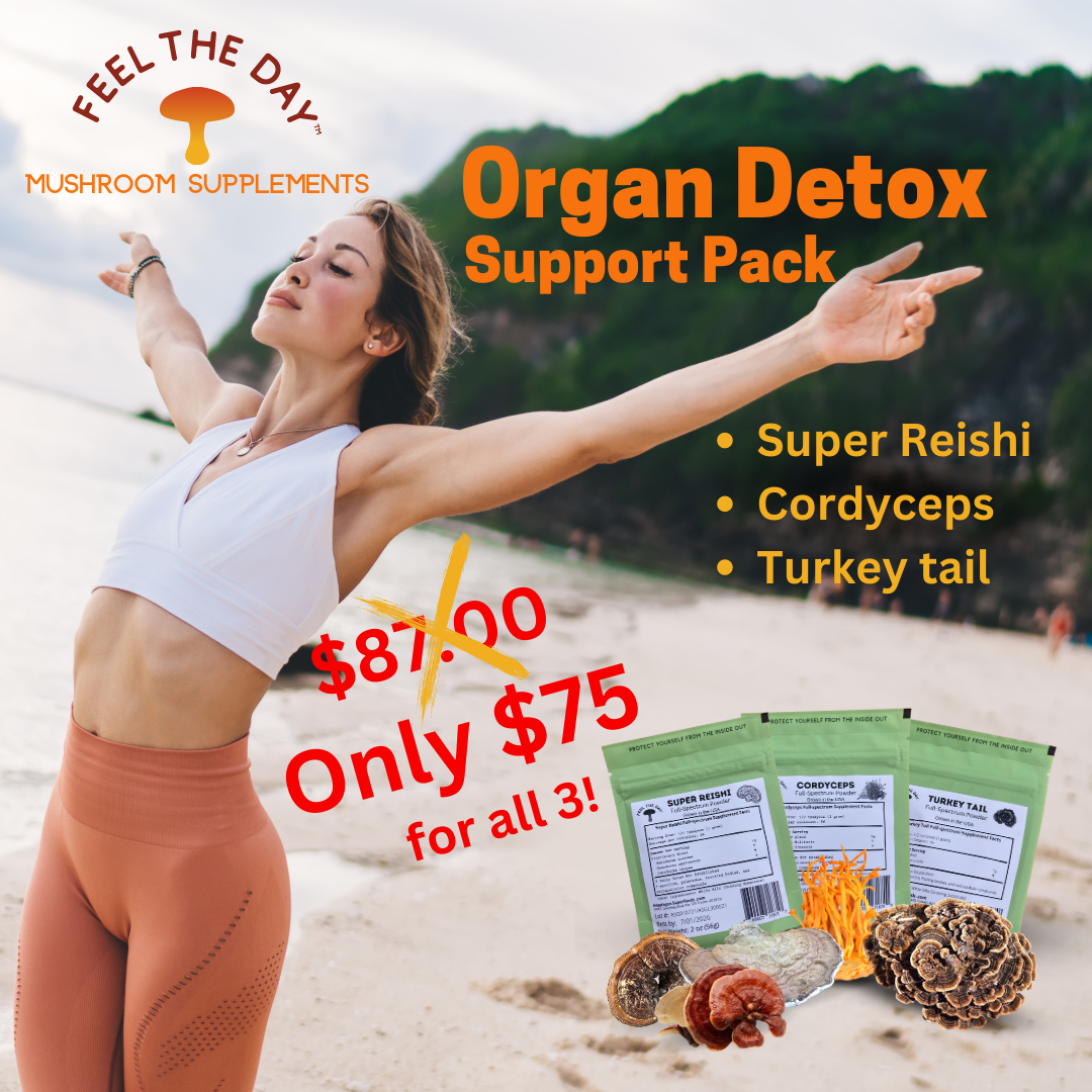 Organ Detox Support mushroom powder supplement pack