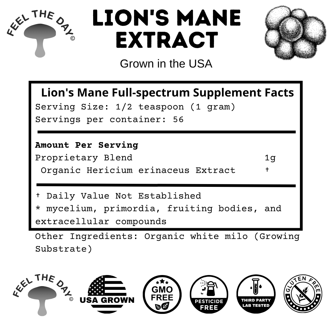 Lion's Mane mushroom powder supplement 2 oz