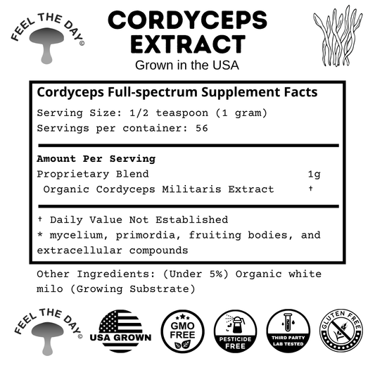 Cordyceps mushroom powder supplement 2 oz