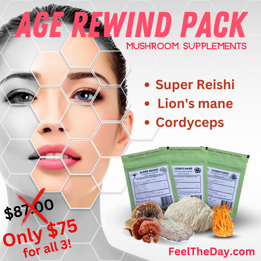 Age Rewind mushroom powder supplement pack