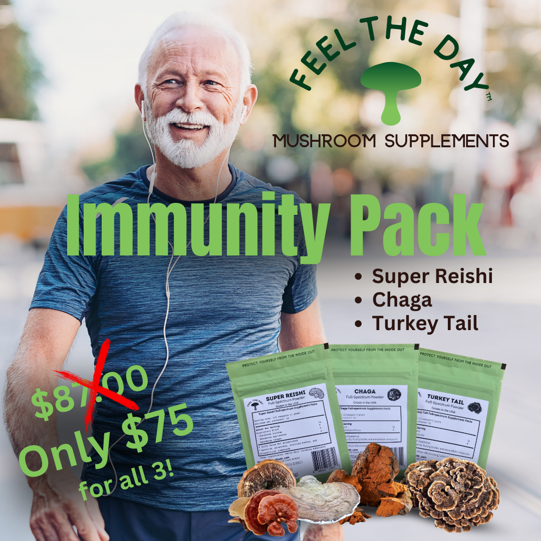 Immunity mushroom powder supplement pack